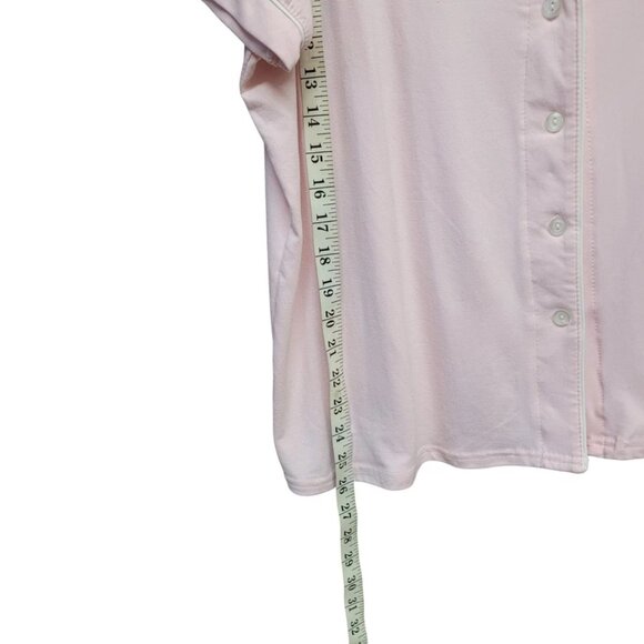 NEW Born Sleepwear Womens XL Pajama Set Pink Button Front Embroidered Collared - Picture 15 of 16